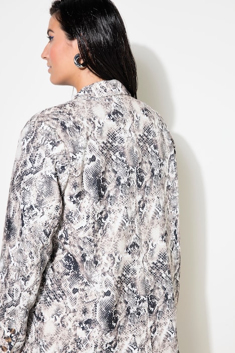 Blazer, Loose Shape, Snake-Print, doppelreihig