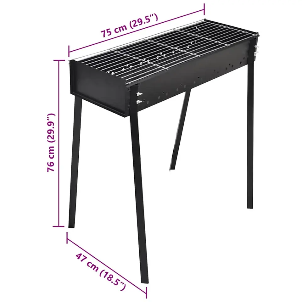 vidaXL - Barbecue - Zwart - Staal