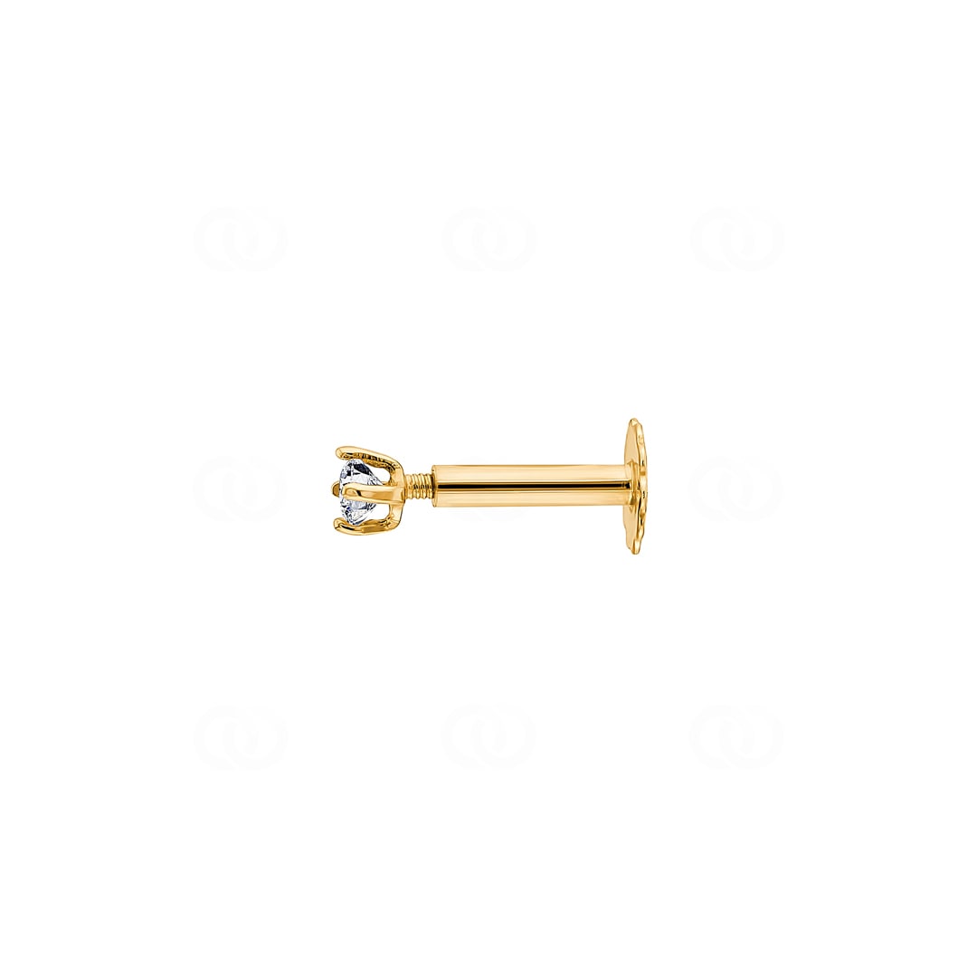 Ohrpiercing 750/18 K Gelbgold mit Zirkonia