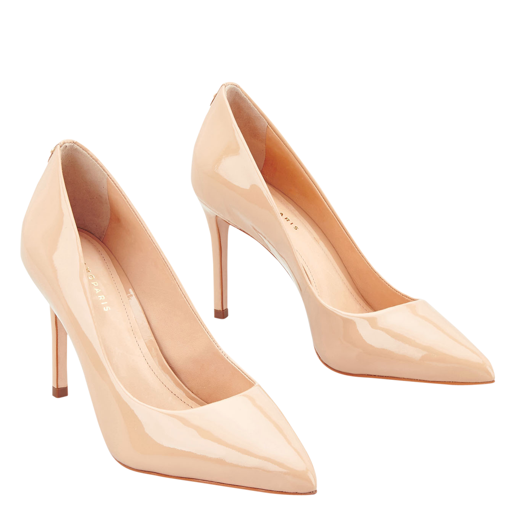 AZOA2 - Escarpins bout pointu en cuir vernis | Beige