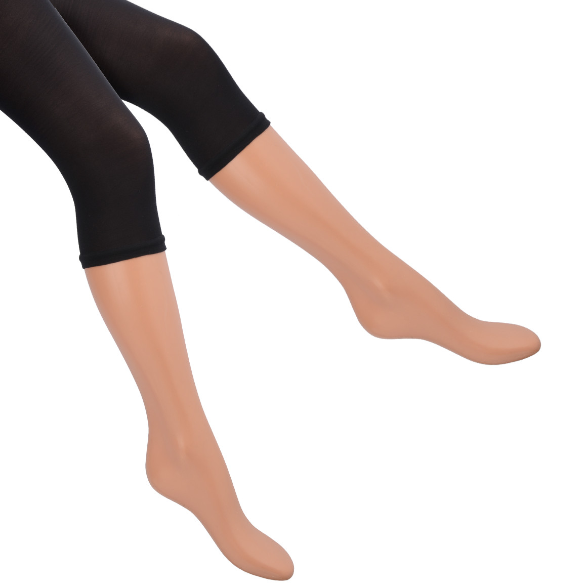 Damen Capri-Leggings Unifarben schwarz