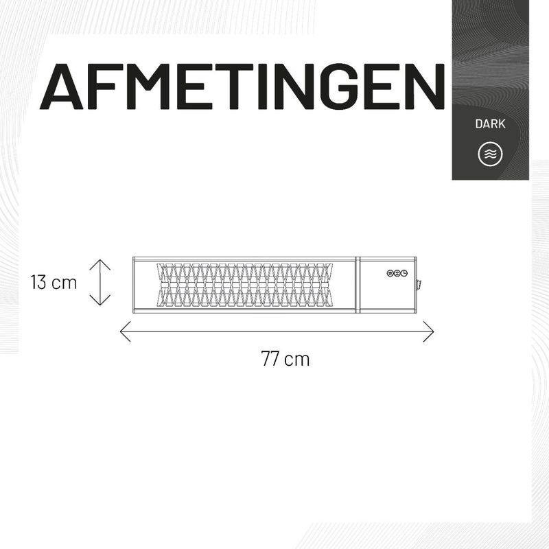 Sunred Heater Royal Diamond Smart - 2500 W - Zwart