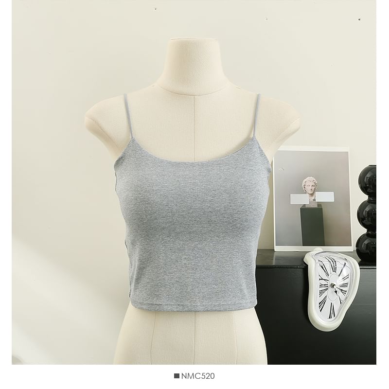 Lemongrass - Open-Back Effen Cami Top met Pads