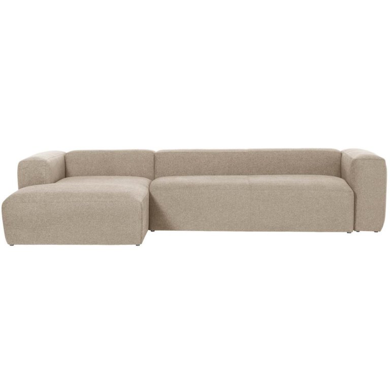 Kave Home Blok 4-zits bank met chaise longue links Beige