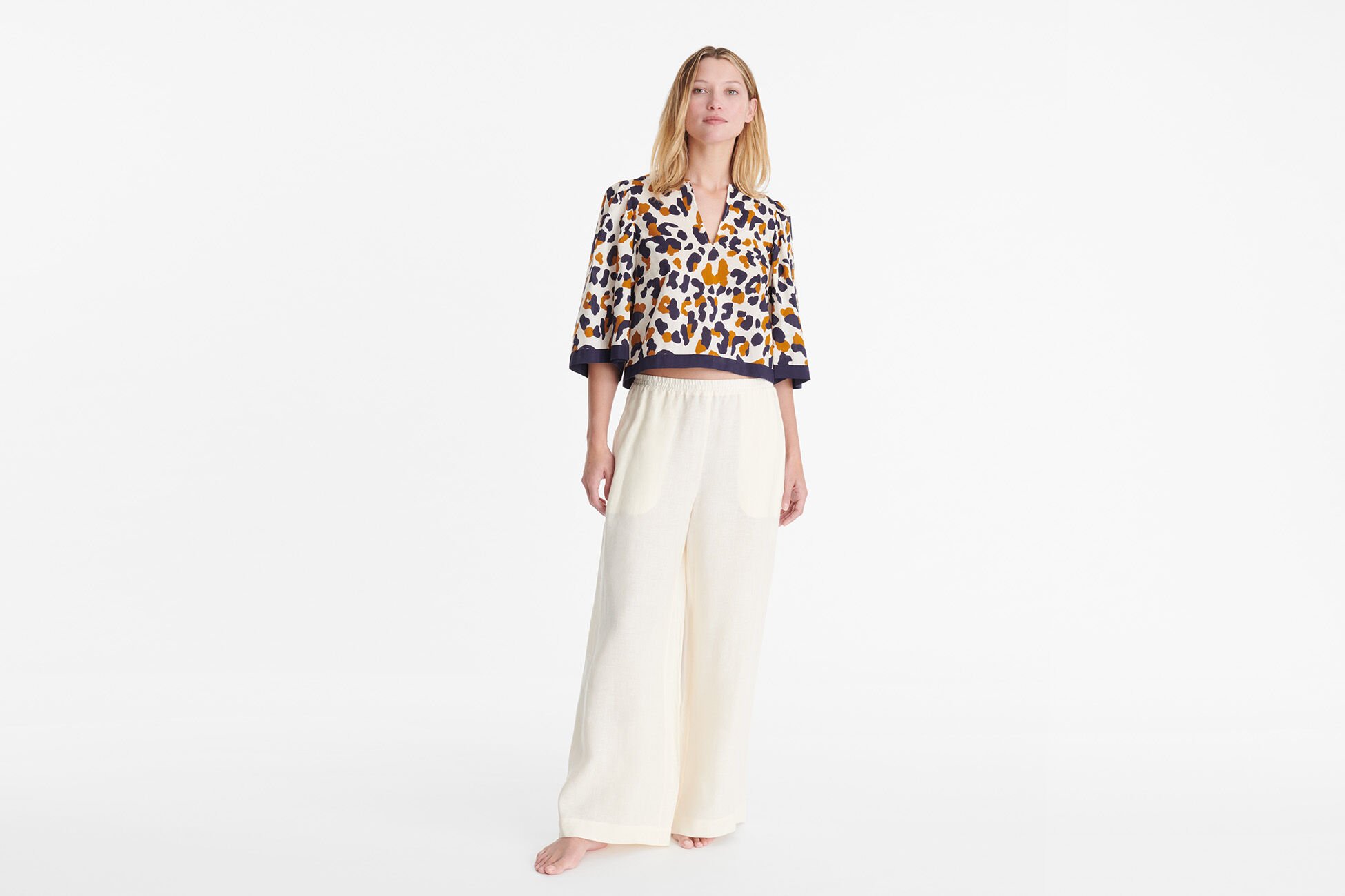 Select Pantalon large CORAIL BLANC