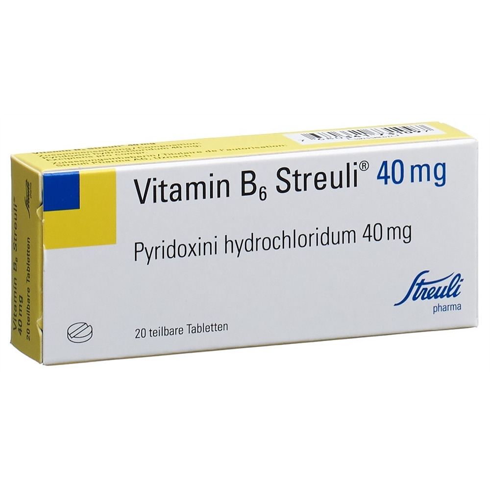 VITAMINE B6 Streuli 40 mg<br>20 Stück, Blister, Tablette
