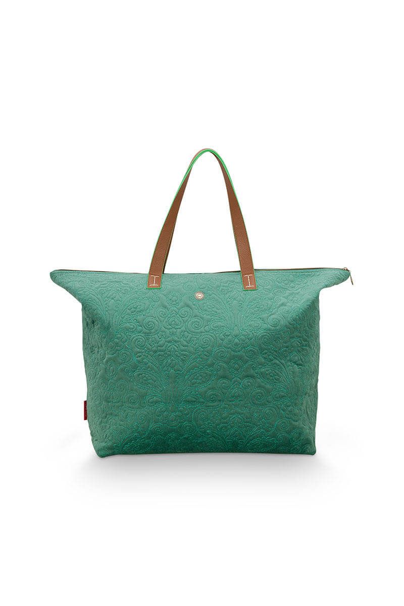 Pip Studio Tote Bag Velvet Quiltey Days Green