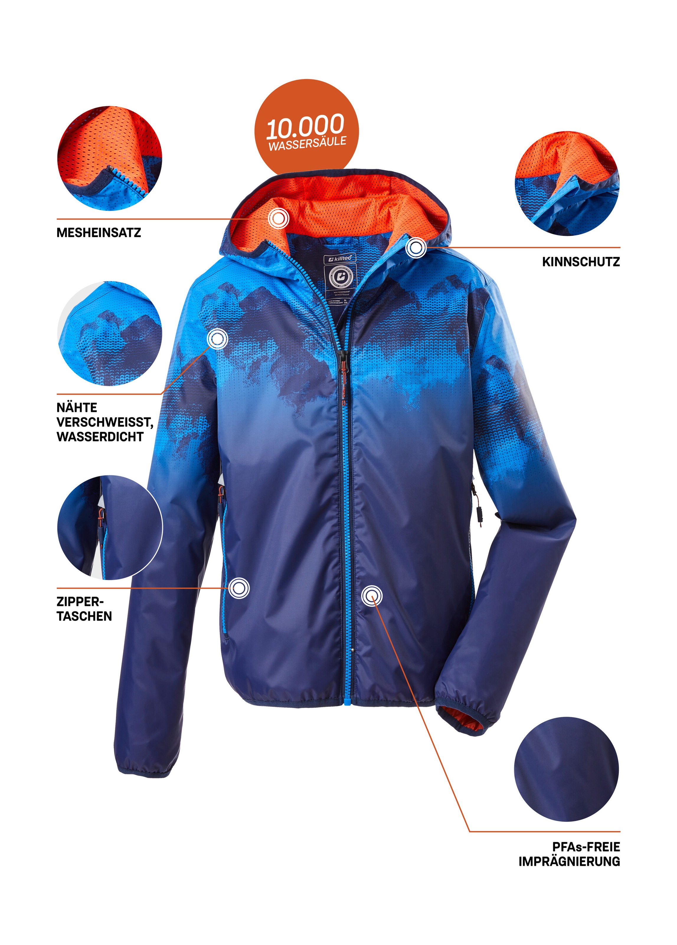 Killtec Outdoorjacke »Lyse BYS JCKT B« Leichte, wasserdichte Kinderjacke, klein verpackbar, cooles Muster