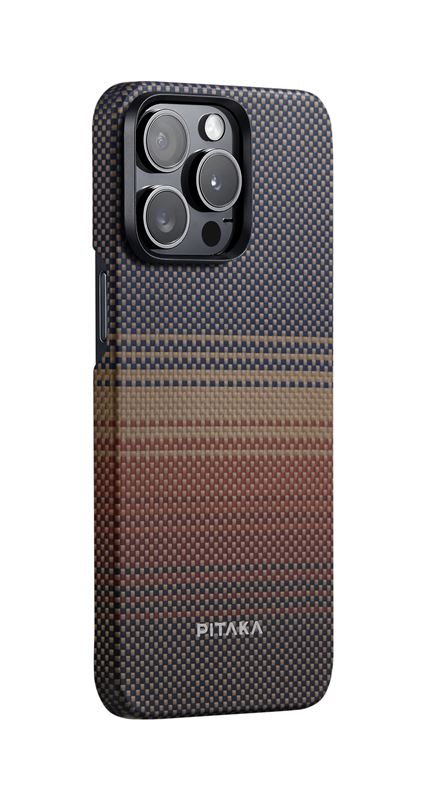 iPhone 15 Pro MagEZ 5 Fushion Weaving MagSafe Aramid Schutzhülle (KI1501SU) - Sunset (Rot / Schwarz)
