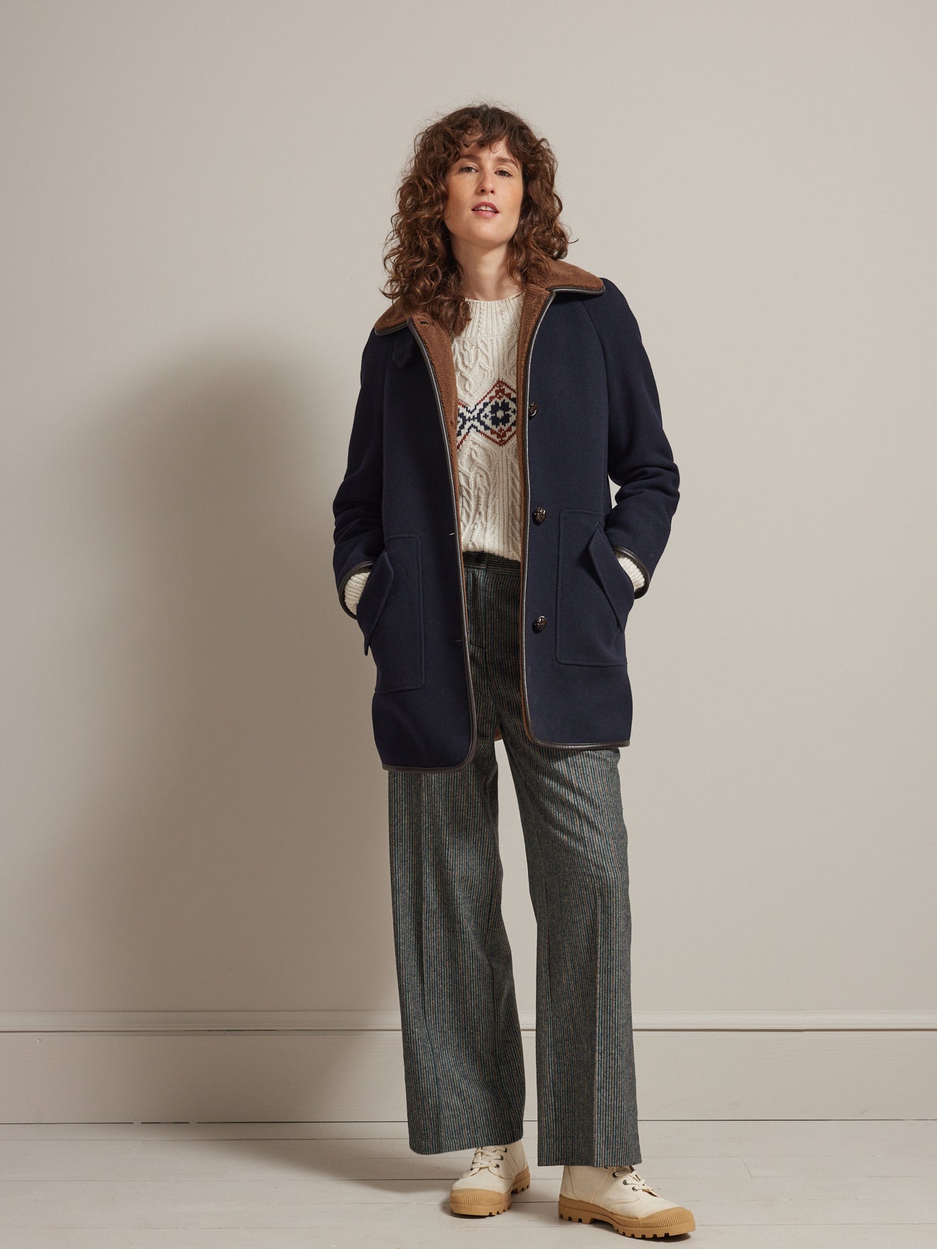 Manteau gansé intérieur sherpa femme
