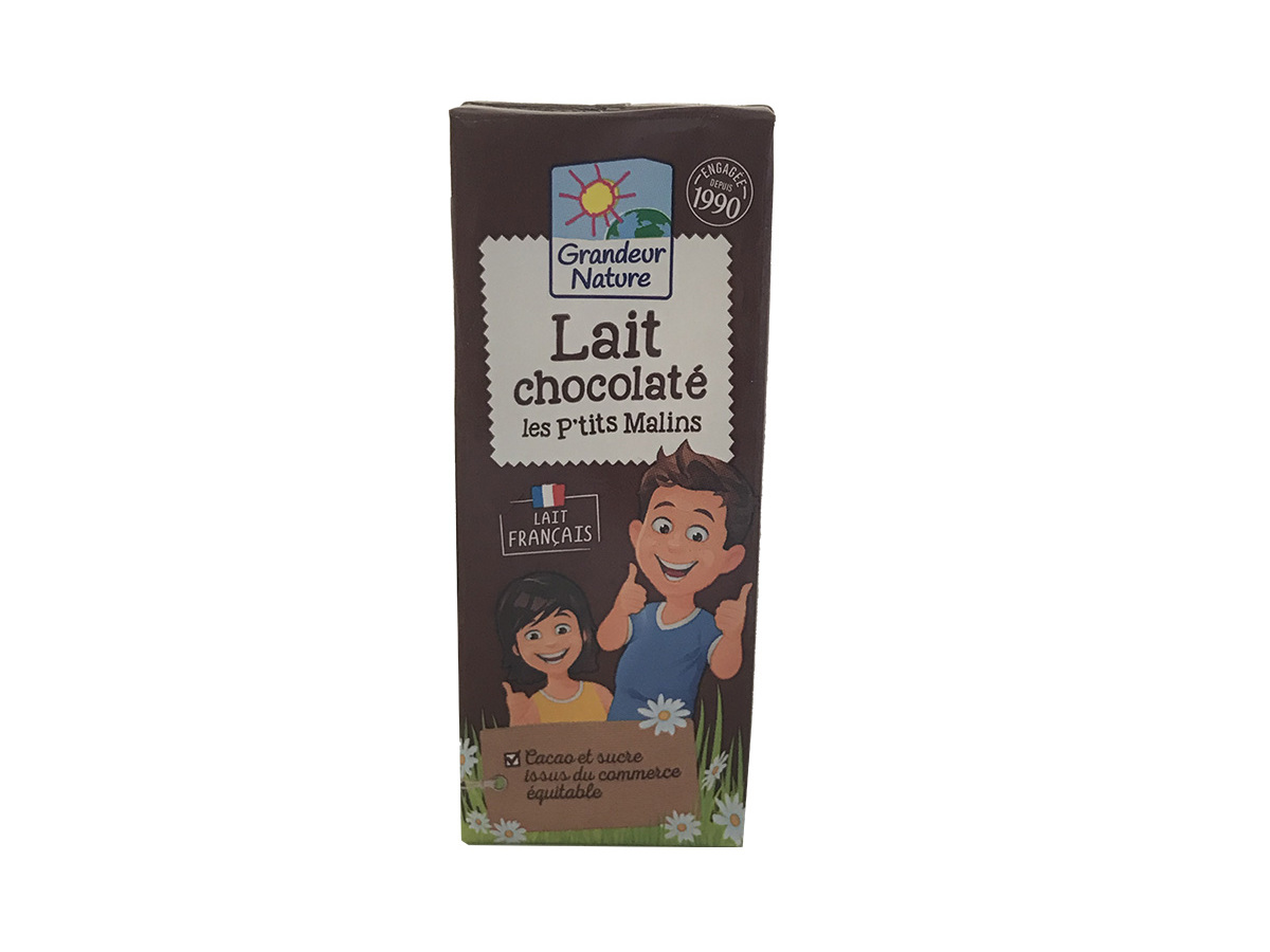 LEITE MEIO GORDO UHT GRANDEUR NATURE ACHOCOLATADO BIO 200ML