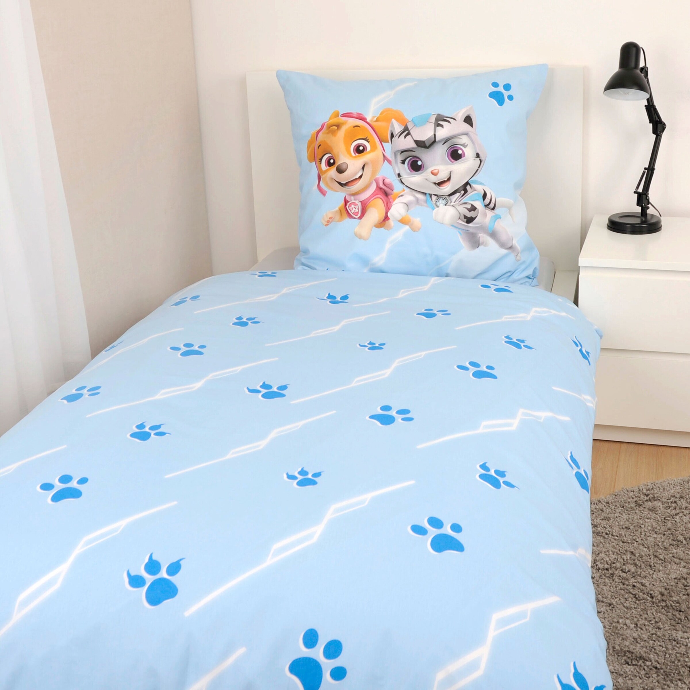 Herding - PAW PATROL Renforcé Wende-Bettwäsche 80x80 / 135/200 cm hellblau