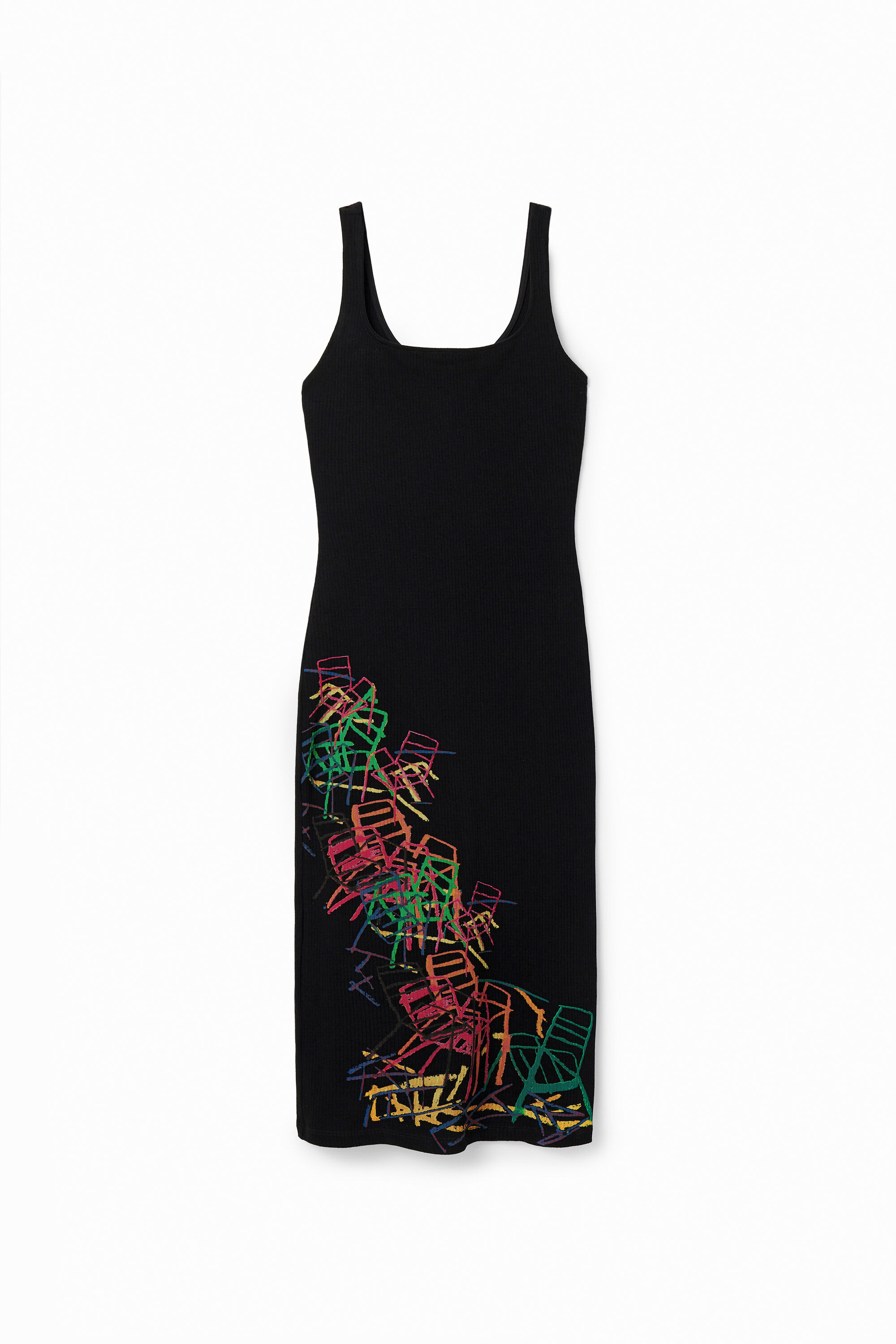 Robe ajustée bretelles arty