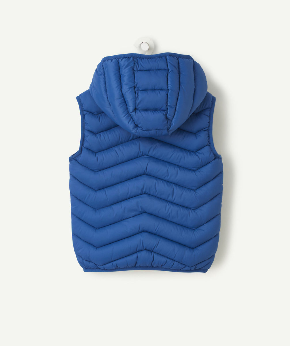 DOUDOUNE À CAPUCHE SANS MANCHES GARÇON EN REMBOURRAGE RECYCLÉ BLEUE