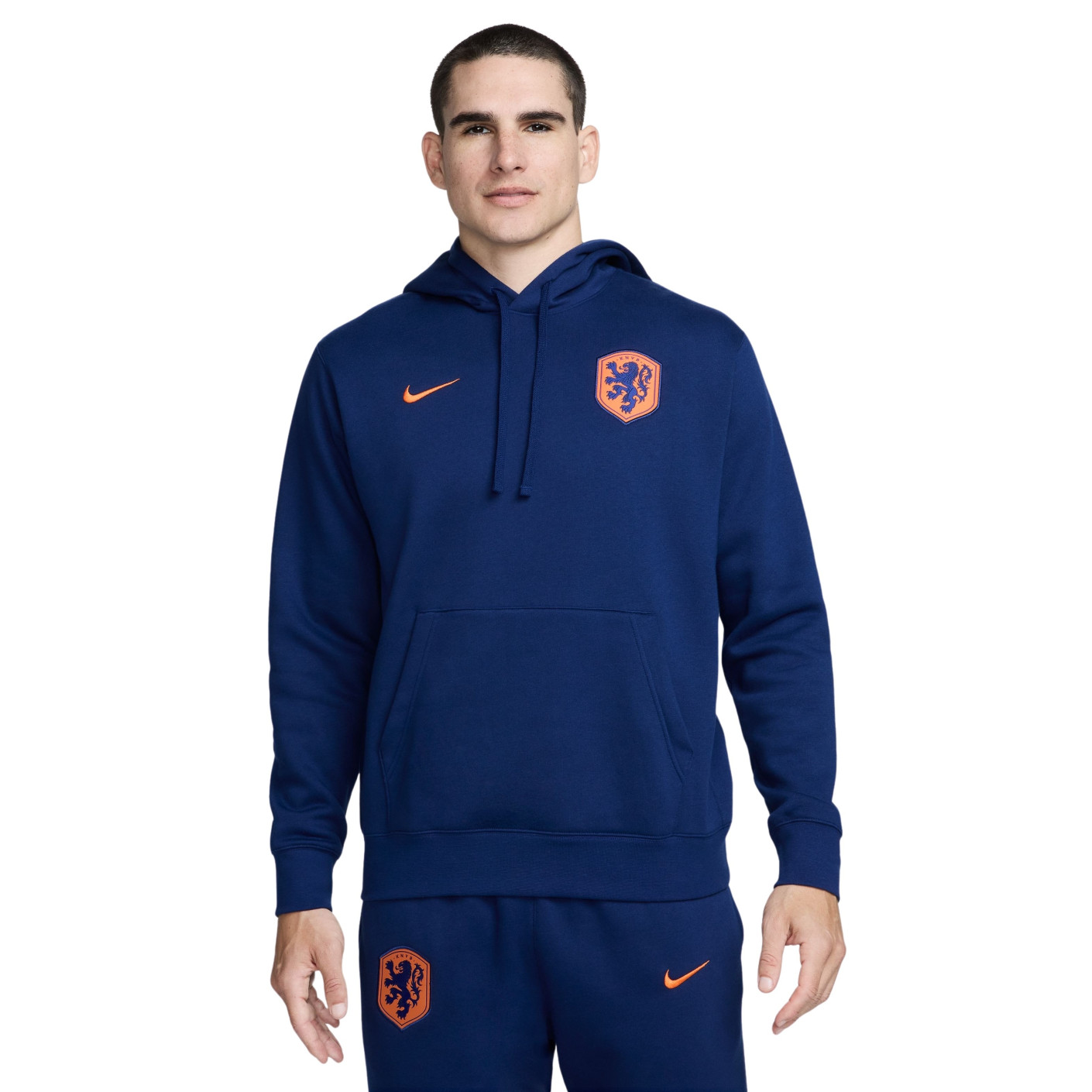 Nike Nederland Sportswear Club Hoodie 2024-2026 Blauw Oranje