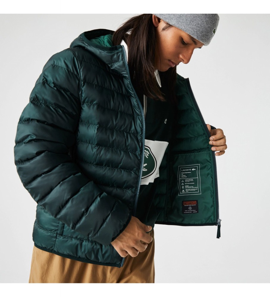 Jaqueta Lacoste Verde Acolchoada com Capuz