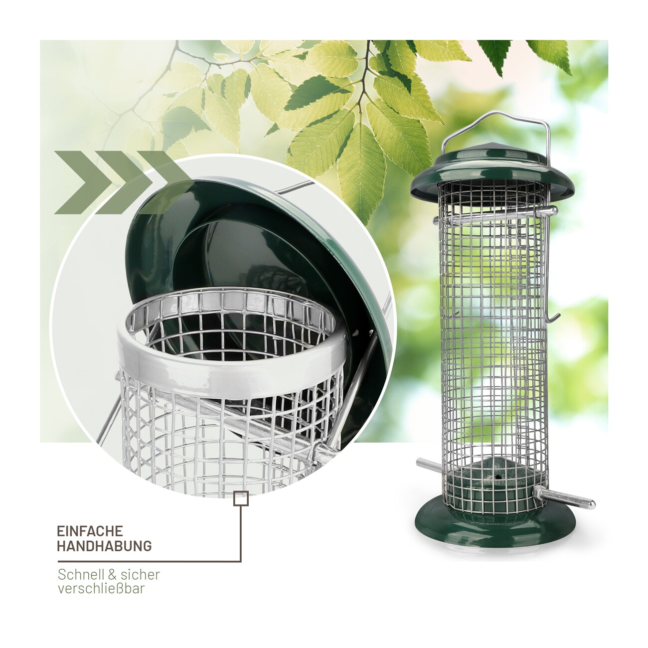 wildtier liebe Futterspender für Erdnüsse 23,5cm, Grün