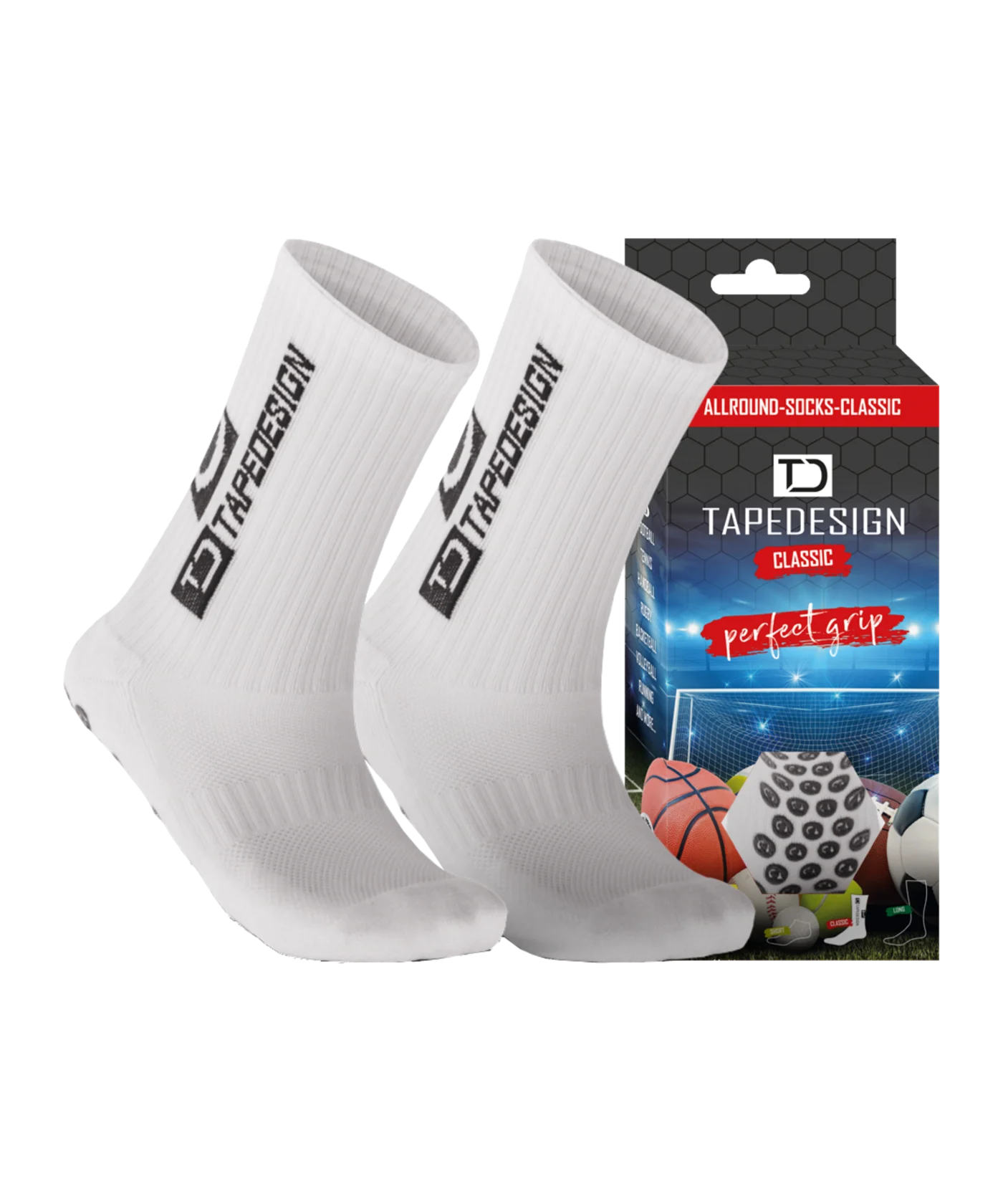 Tapedesign Gripsocks Socken Weiss F001