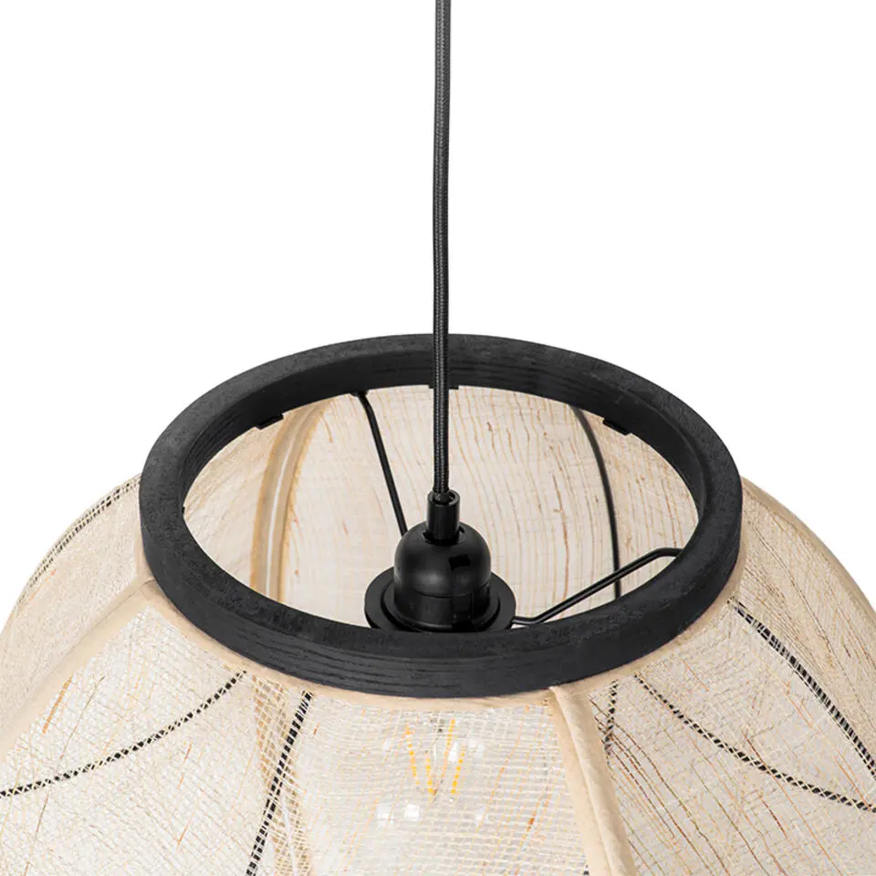 Qazqa hanglampen rob bruin e27