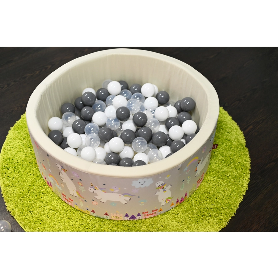 knorr toys® Bällebad soft - Unicorn grey - 150 balls greywhitetransparent beige