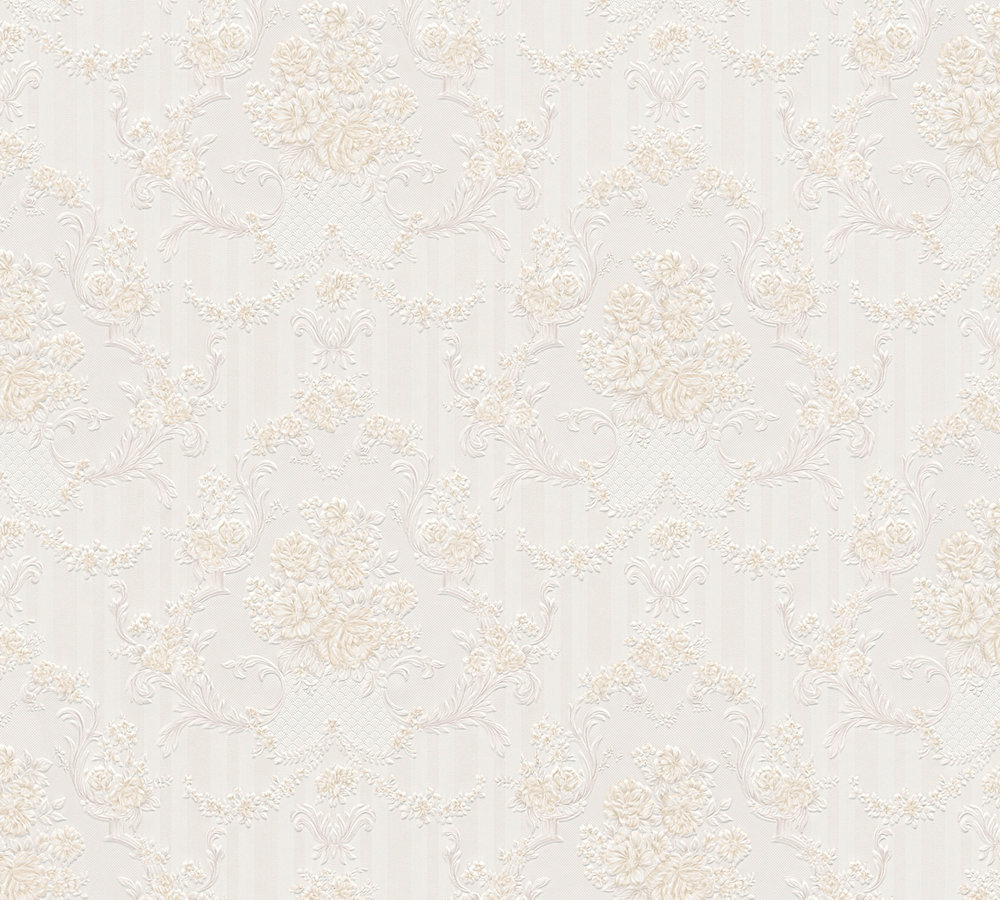 Papiertapete CONCERTO 3 - beige-grau - Barock - 10 Meter