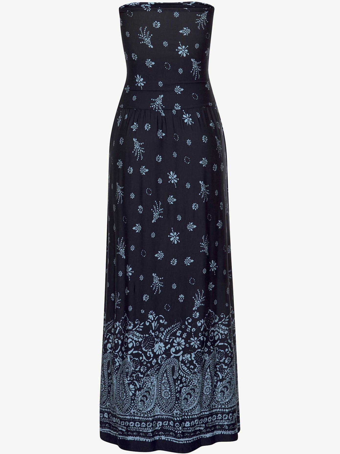 Robe longue robe en jersey avec bordure imprimée