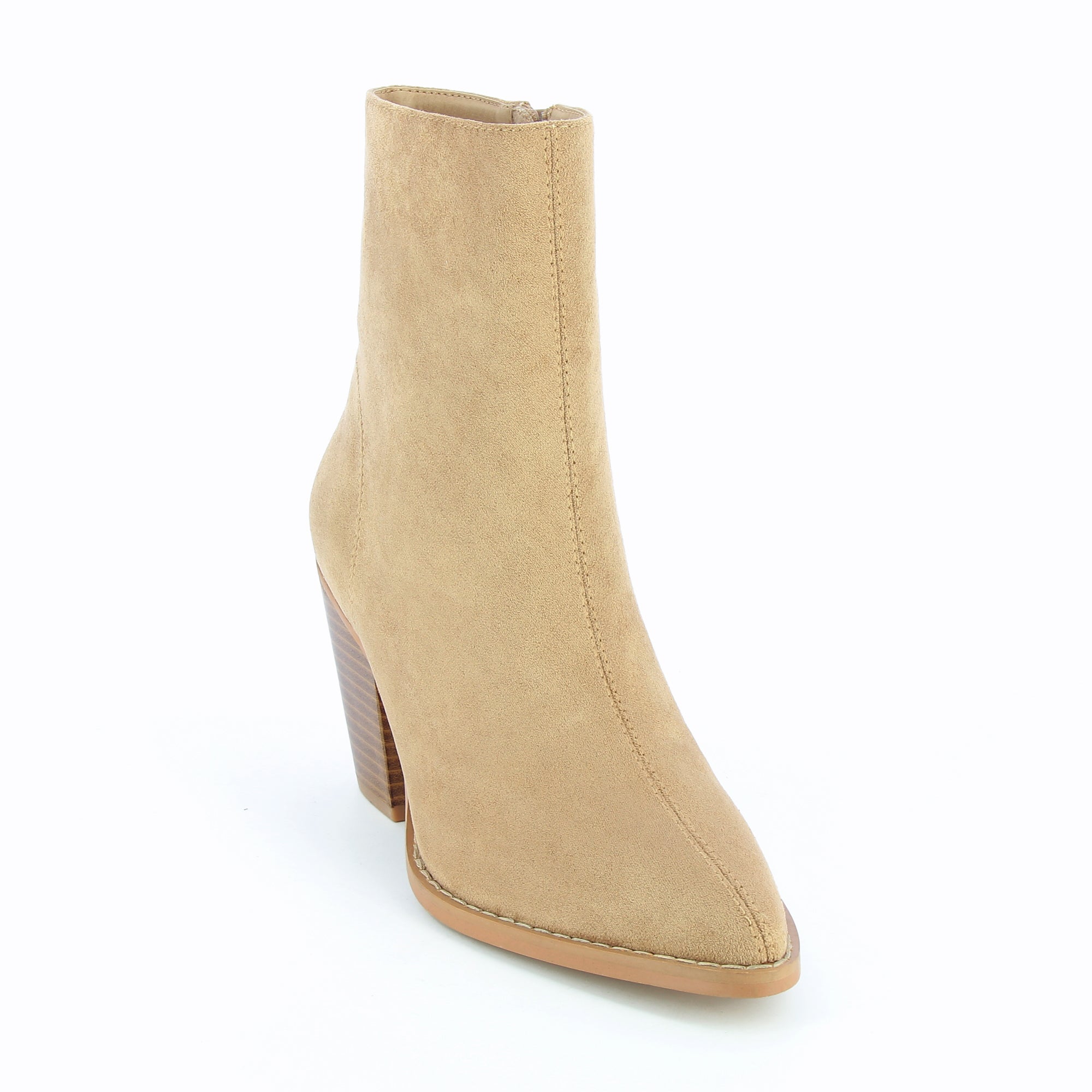 Bottines-Bottines à talon Julia en suédine beige