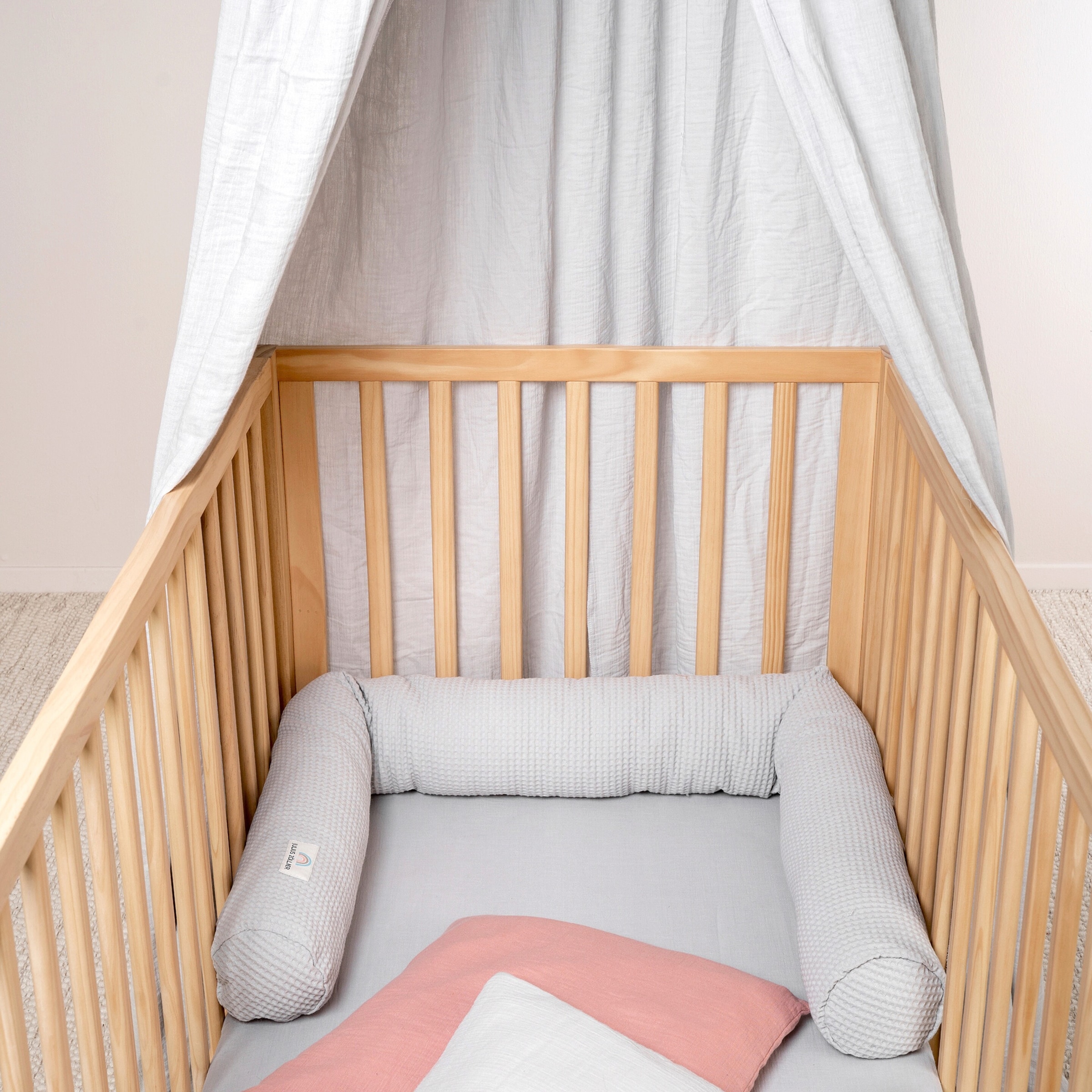 Julius Zöllner Bettschlange Waffelpiqué 180 cm light grey