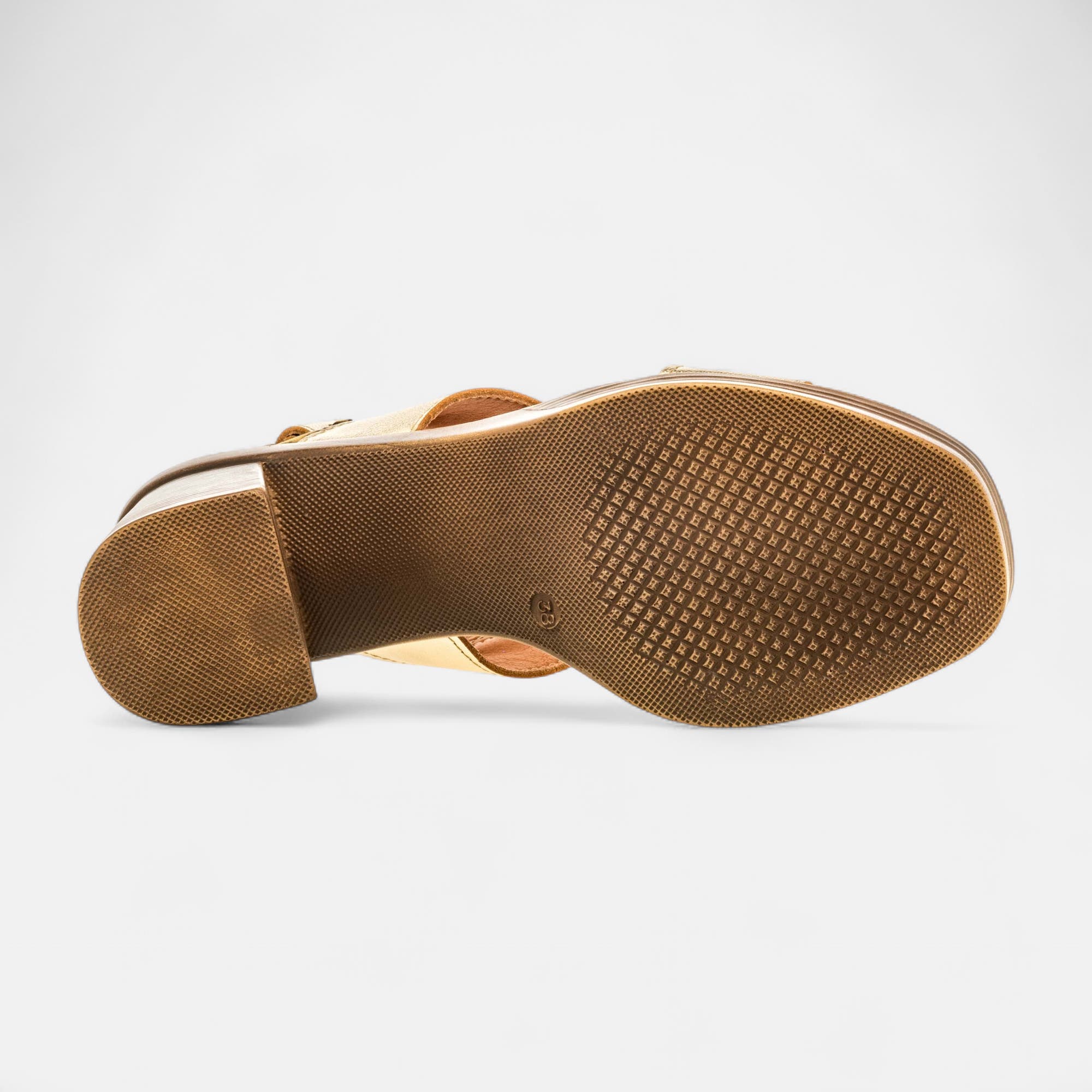 Nu-pieds à talon Femme en cuir or