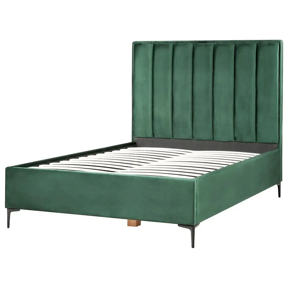 SEZANNE - Bed met opbergruimte - Donkergroen - 140 x 200 cm - Fluweel