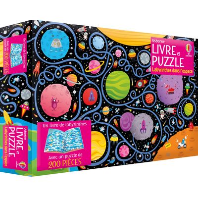 Labyrinthes dans l'espace - Coffret livre et puzzle