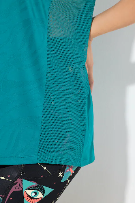 Funktionsshirt, Mesh-Einsätze, Rundhals, Halbarm, smaragd