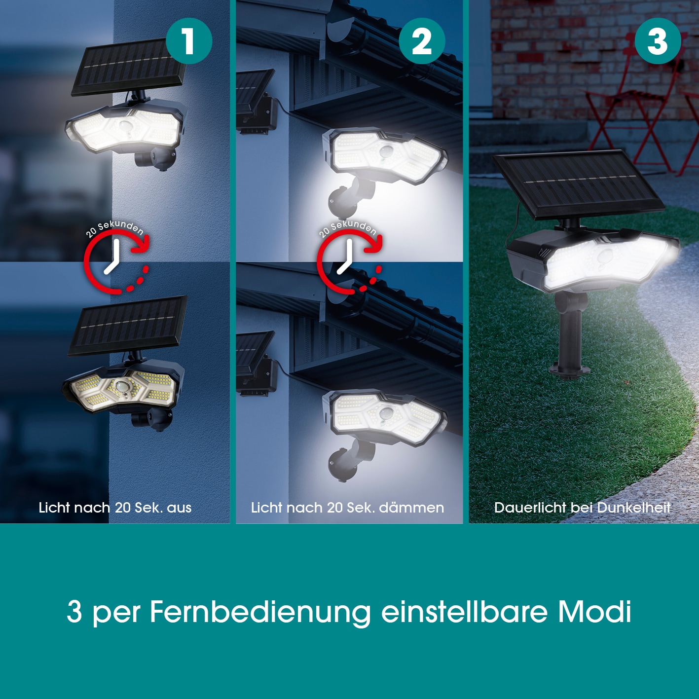 EASYmaxx Solar-Leuchte 3,7V schwarz