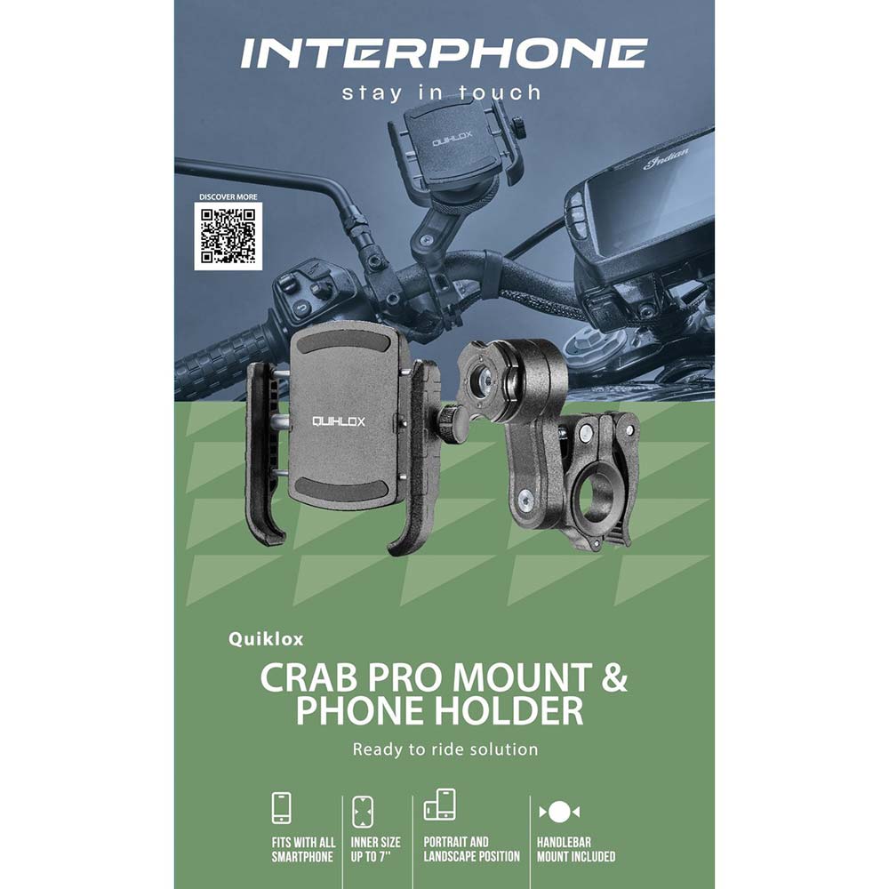 Interphone - Kit Quiklox - Etui Crab + support guidon
