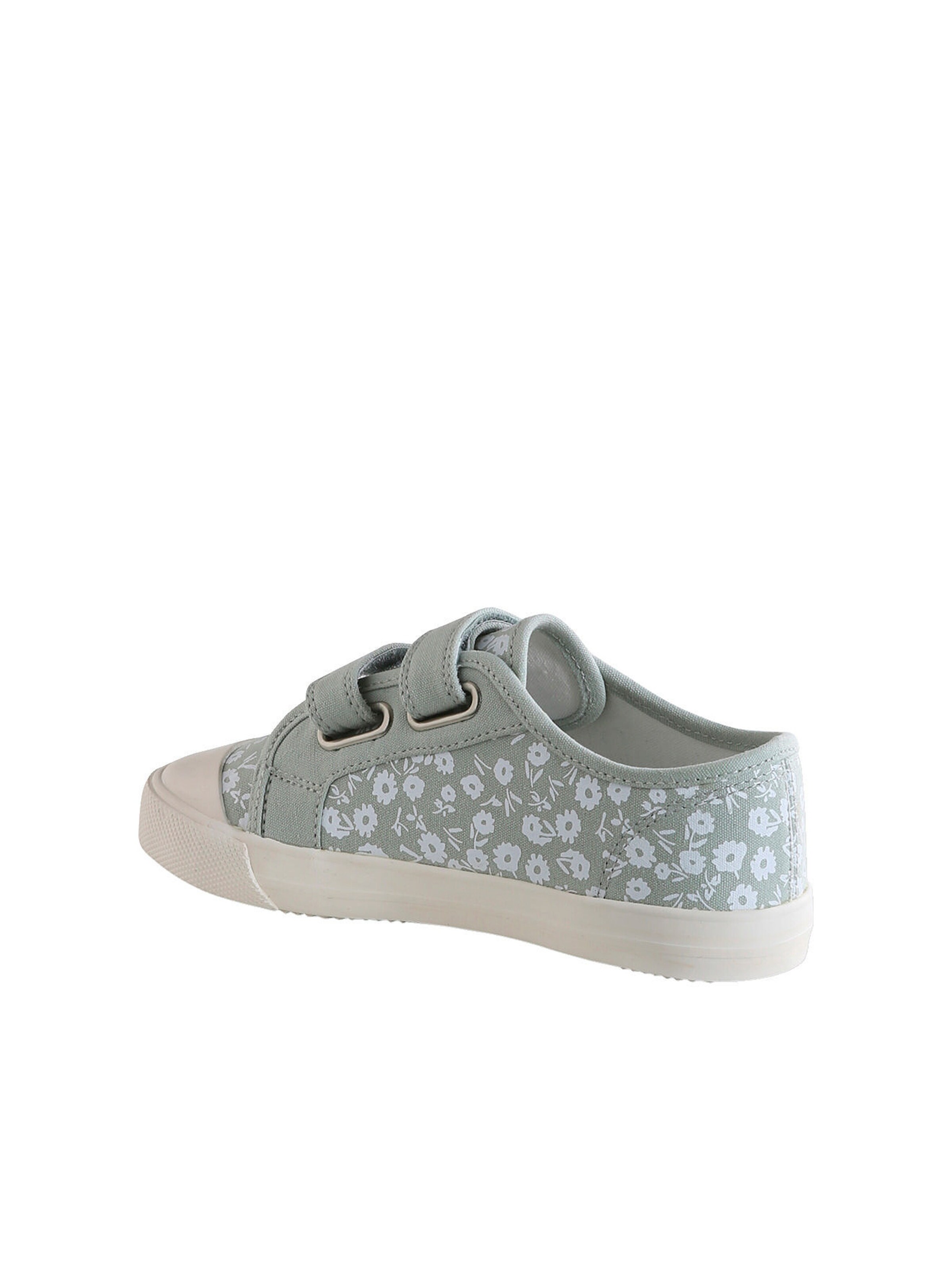 Vertbaudet Mädchen Stoff-Sneakers mit Klett und Anziehtrick salbeigrün