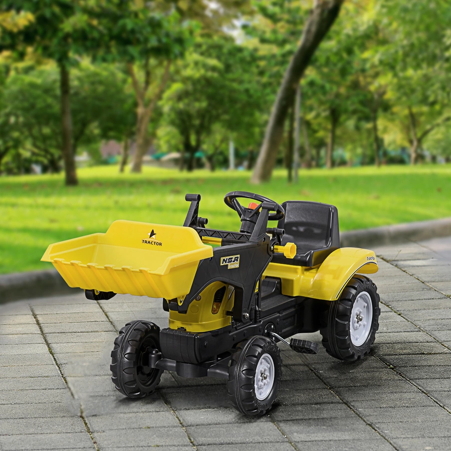 HOMCOM Trettraktor mit Schaufel schwarz, gelb