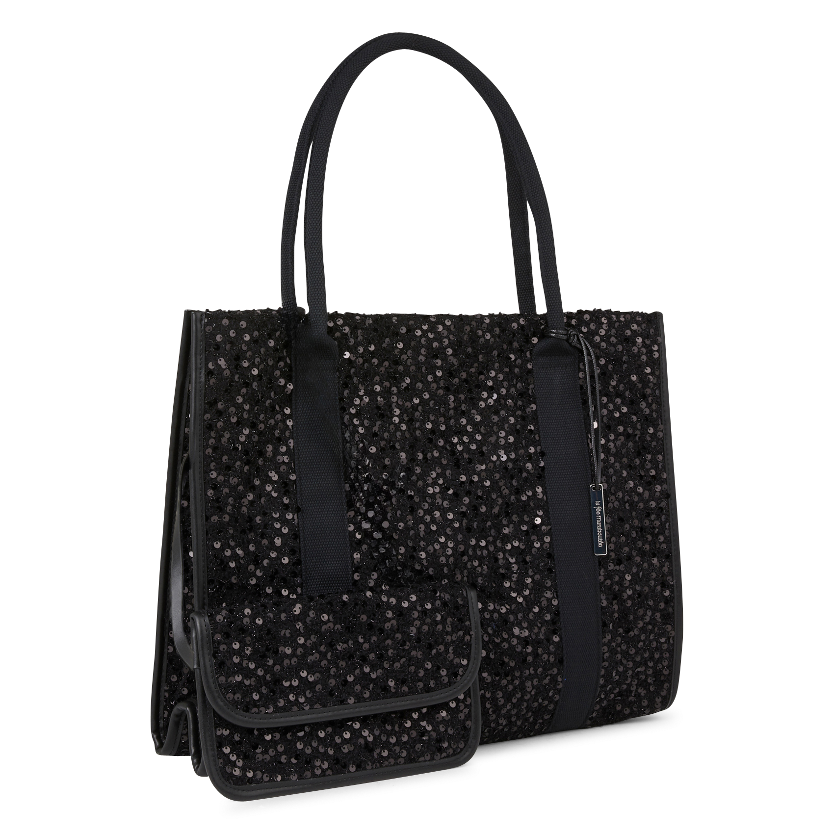 Sac cabas à sequins | Noir