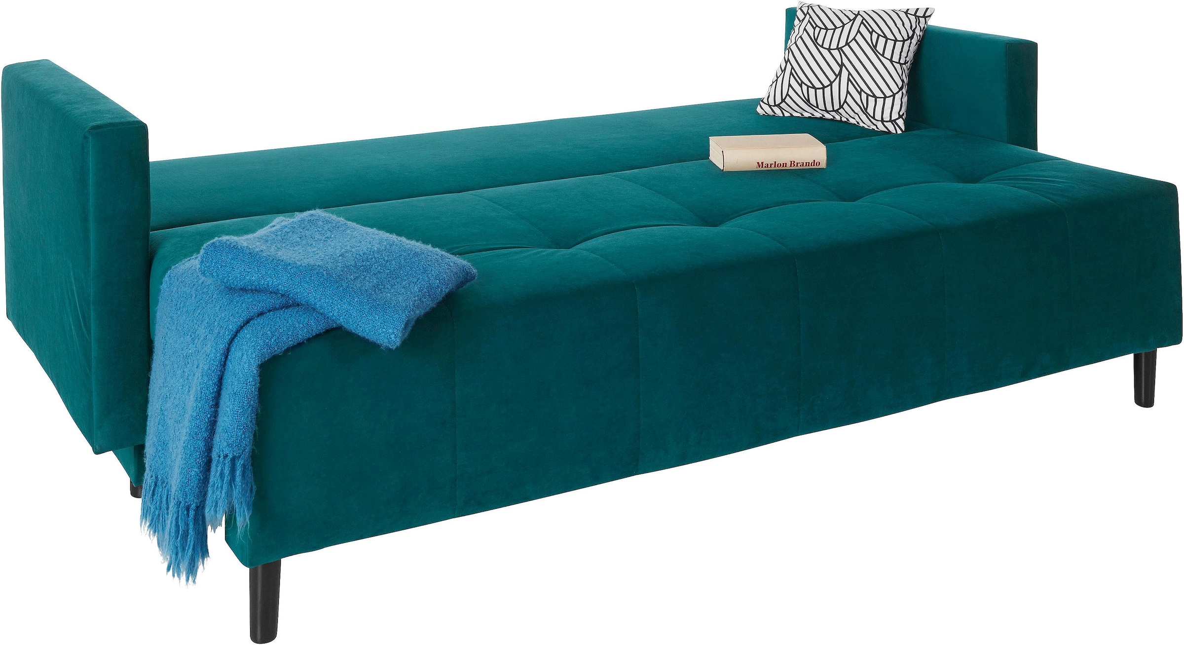 COLLECTION AB Schlafsofa »Solar« Bettfunktion, Bettkasten, Federkern und loser Rücken- und Zierkissen