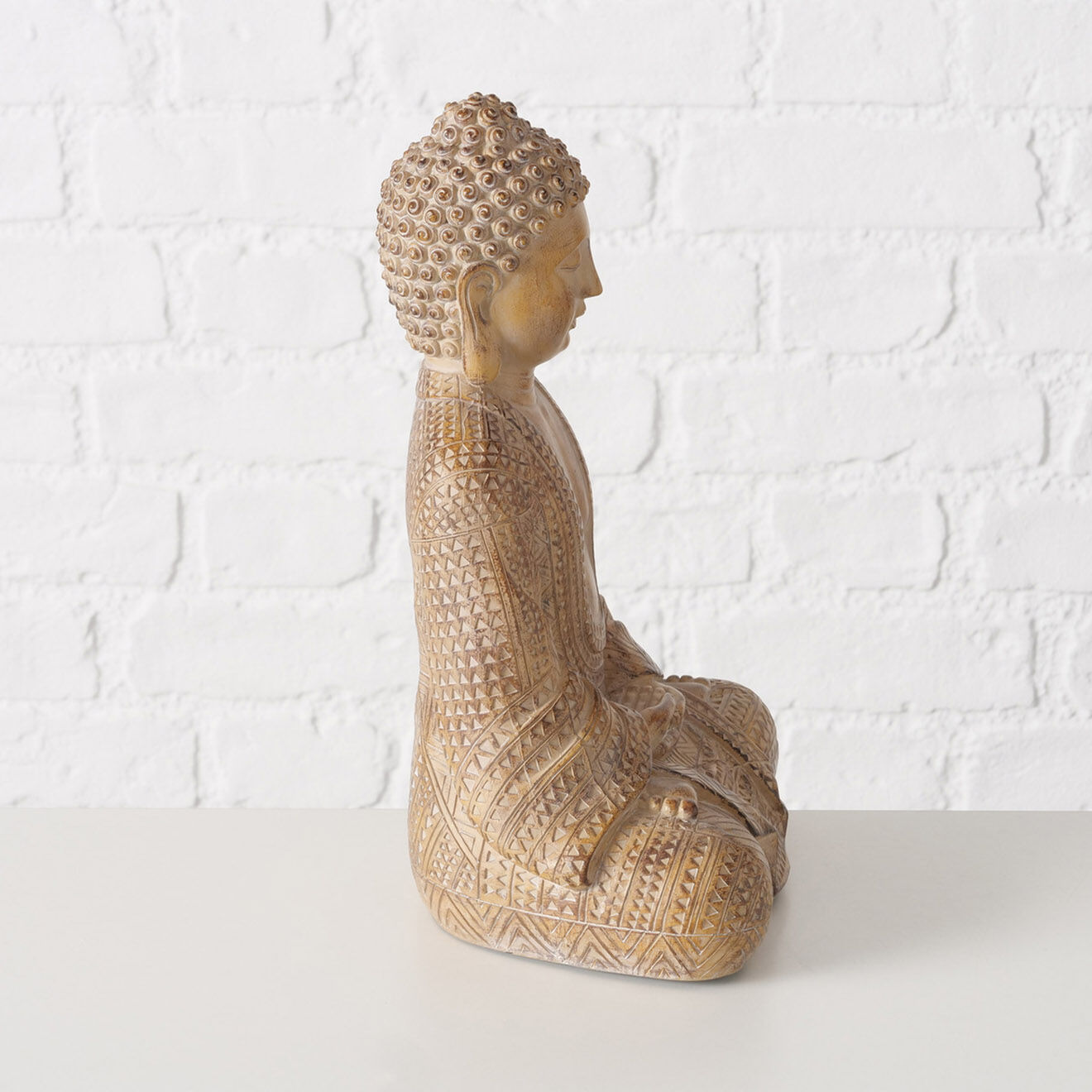 Boltze Figurine Buddha Legolas brune - 19x13x30 cm