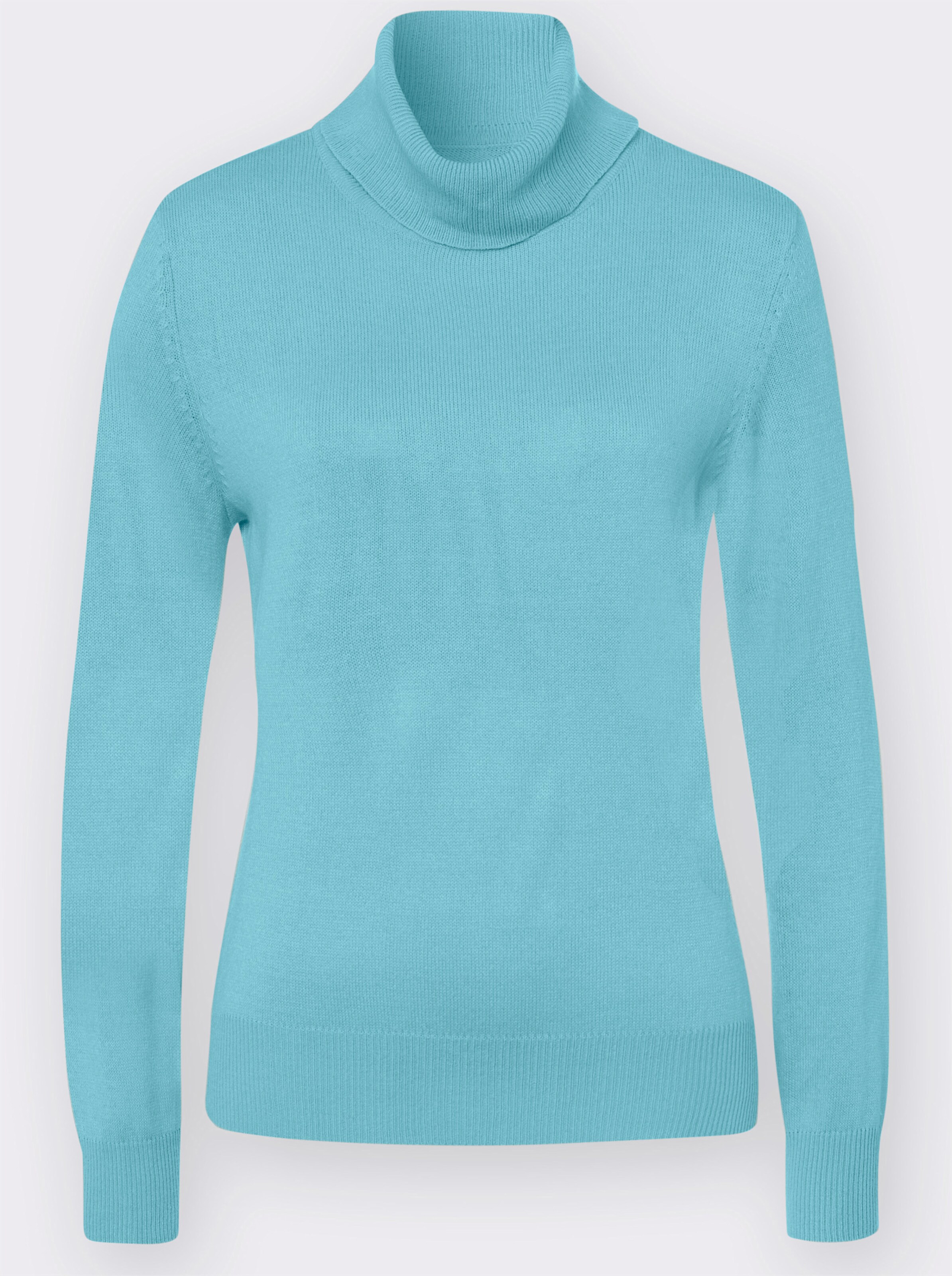 Rollkragenpullover mit Ripp-Bündchen