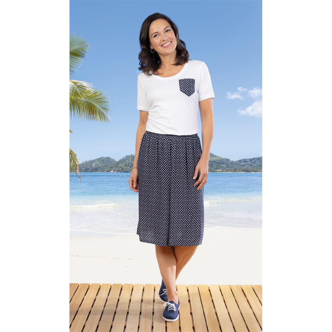 Jupe culotte bleu