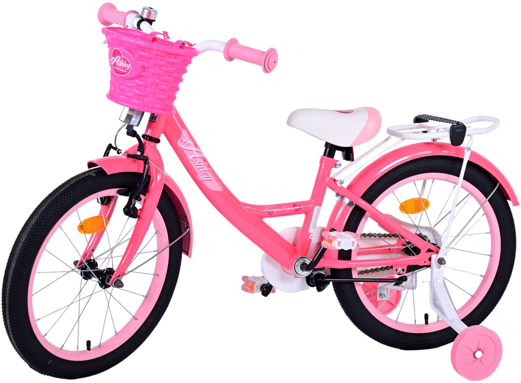 Kinderfahrrad Ashley Fahrrad für Mädchen 18 Zoll Kinderrad in Rosa/Rot