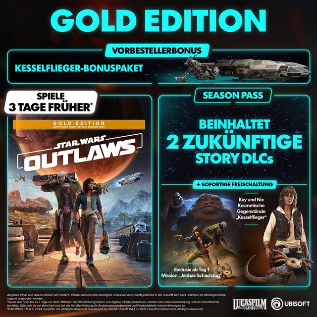 UBISOFT Spielesoftware »Star Wars Outlaws Gold Edition« Xbox Series X