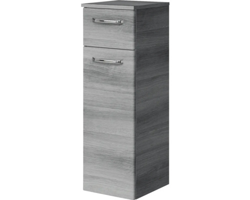 Pelipal Kumba badkamermeubelset (B x H x D): 137 x 200 x 50 cm, grafiet getextureerde fronten, 5-delige set inclusief mineraal gegoten wastafel, halfhoge kast, onderkast en bovenkast (99.770126193)