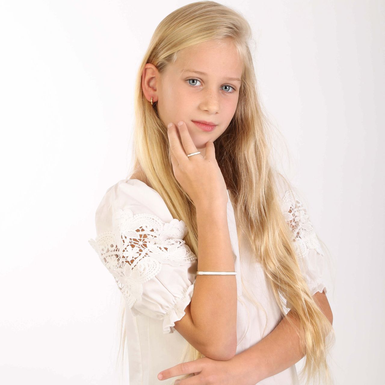 Gerecycled stalen kinderoorbellen met emaille wit