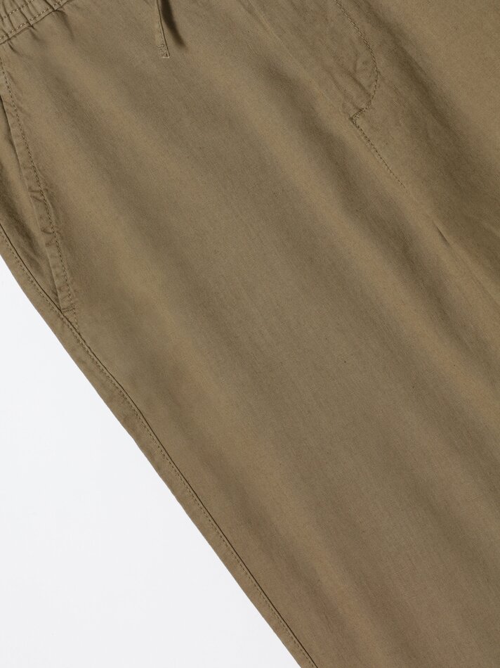 Calça jogger em algodão e linho - Ocre