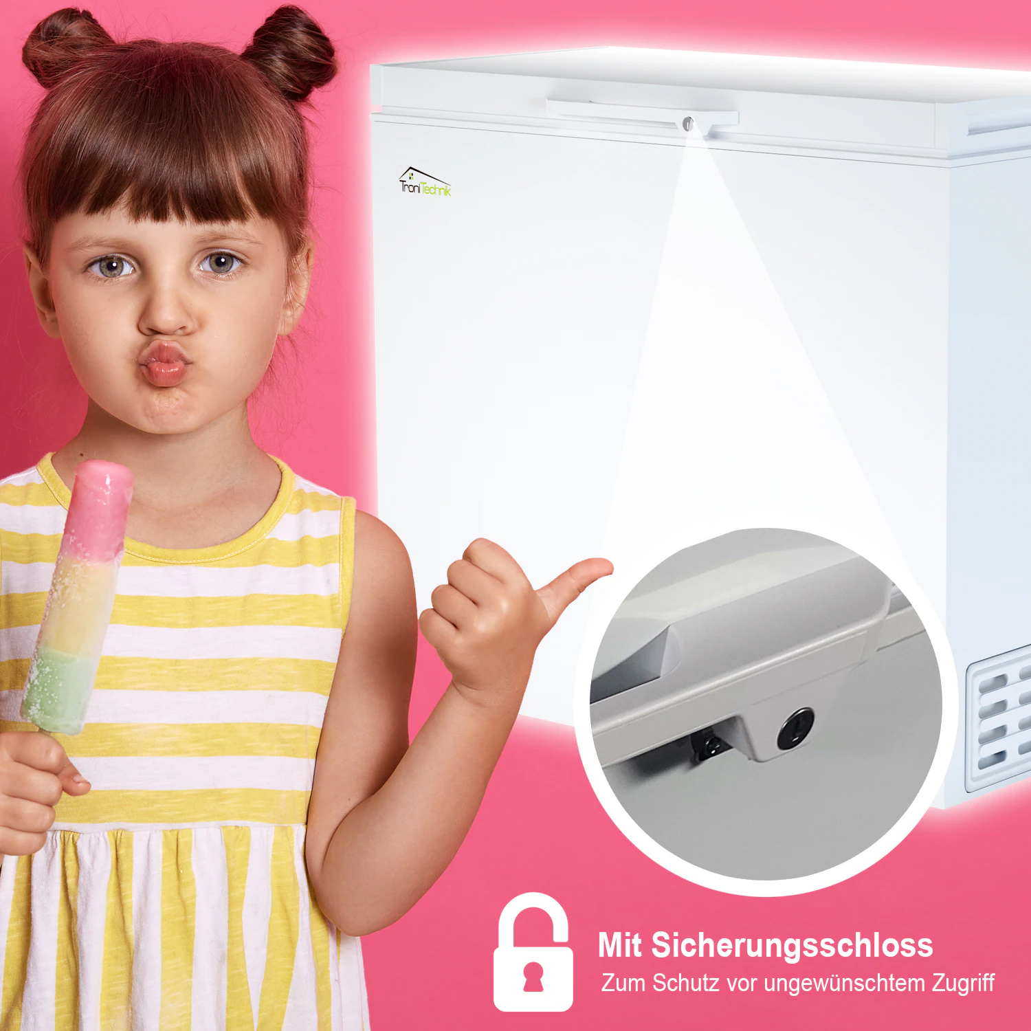 TroniTechnik® Gefriertruhe Kühltruhe BORGAR PRO mit 2in1 Gefrier- und Kühlfunktion | 210 Liter, 223kwh/Jahr | LED-Licht