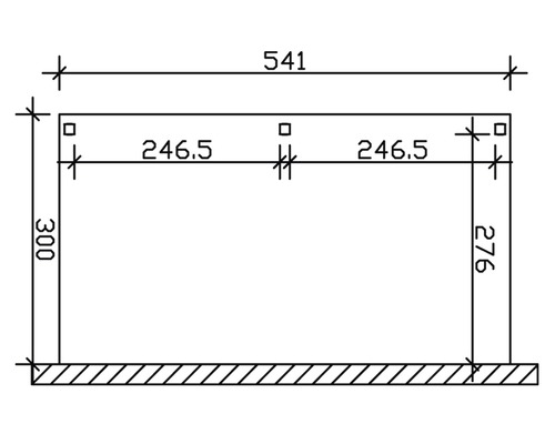 SKAN HOLZ Vogtland enkele carport met paalankers 300x541 cm wit