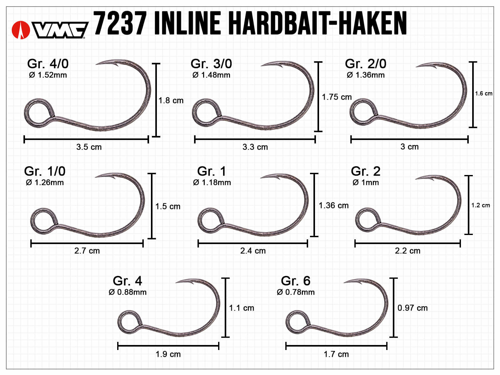 VMC Light Inline Hardbait-Haken (7237)