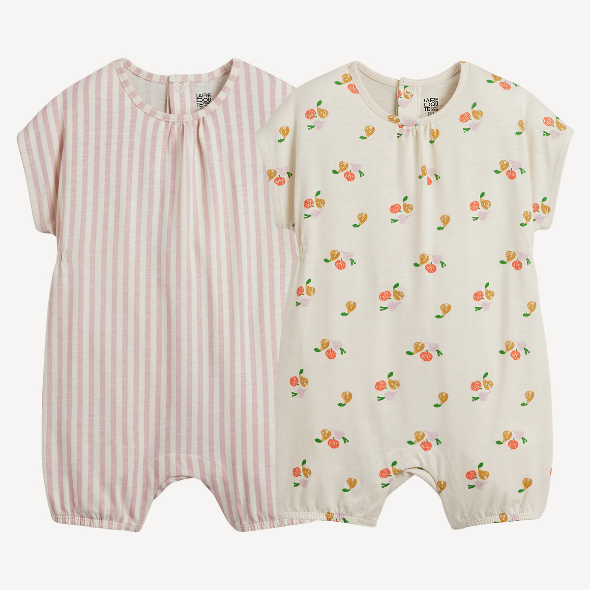 COLEÇÃO LA REDOUTE<br>Conjunto de 2 shorts combinados, com estampas listradas e de frutas